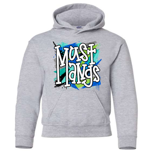 Blue and Green Mustangs Hoodie Option