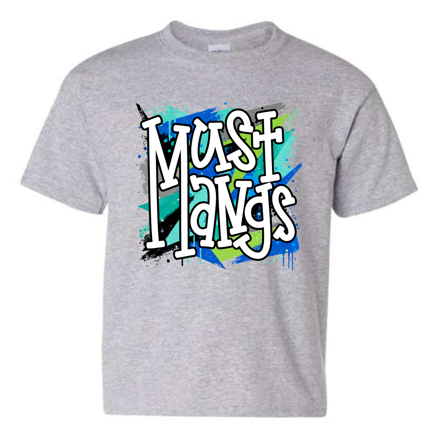 Blue and Green Mustangs Design