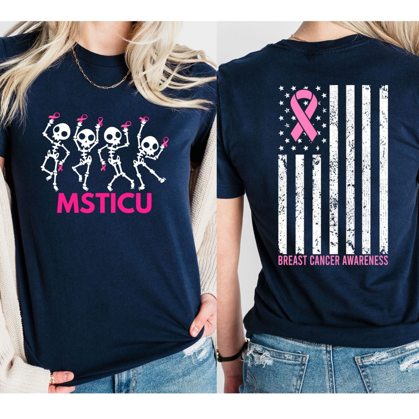 MSTICU Skeleton/Breast Cancer Awareness Shirt