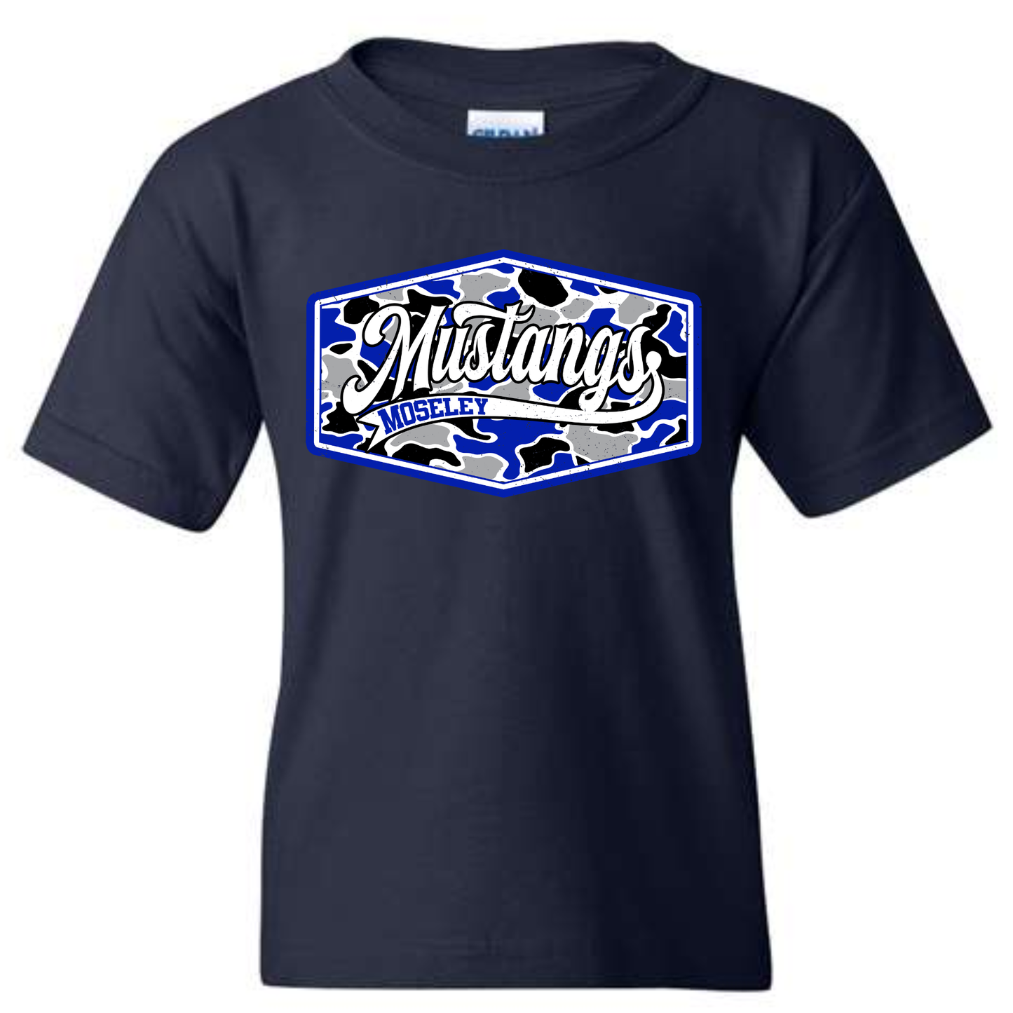 Blue Camo Mustangs Design