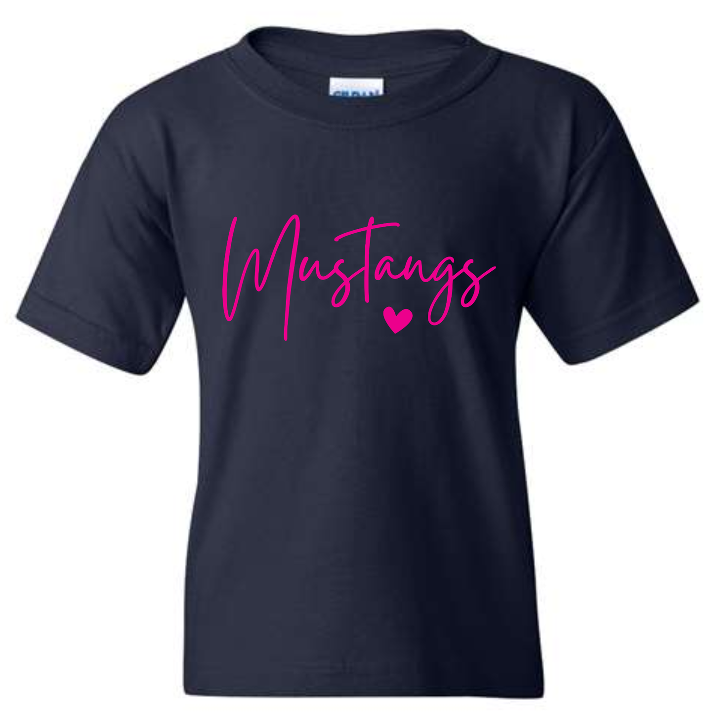 Simple Mustangs Heart Design T-Shirt