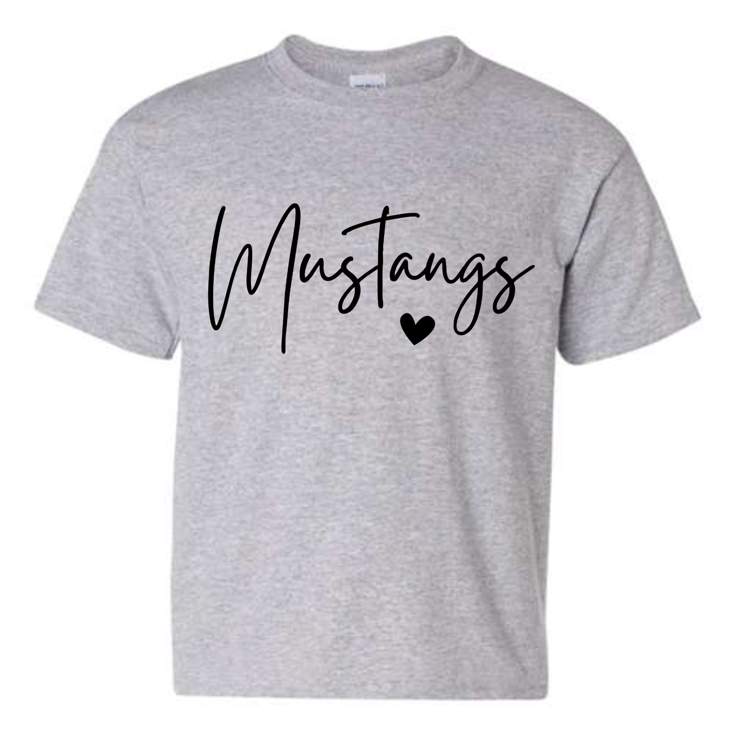 Simple Mustangs Heart Design T-Shirt