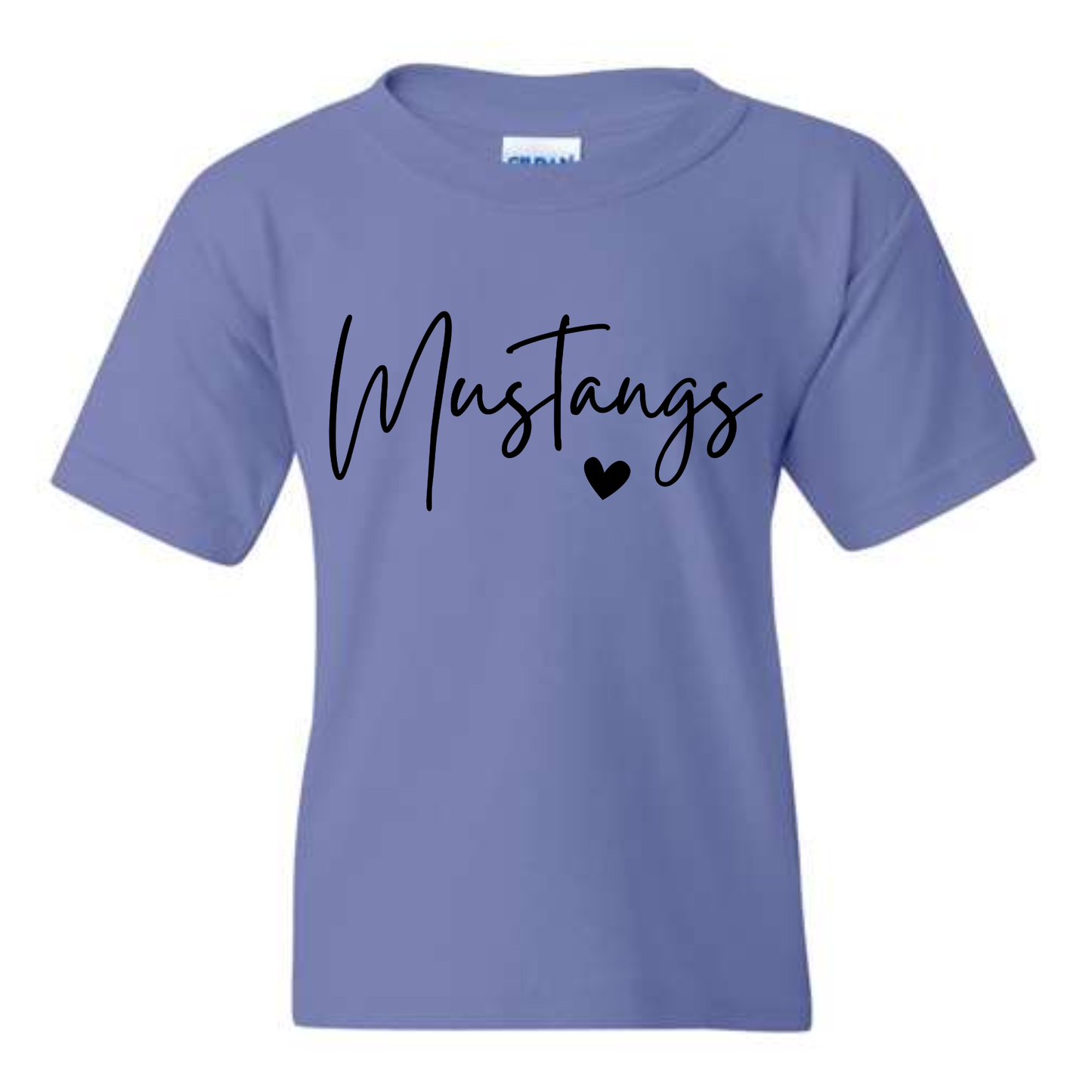 Simple Mustangs Heart Design T-Shirt