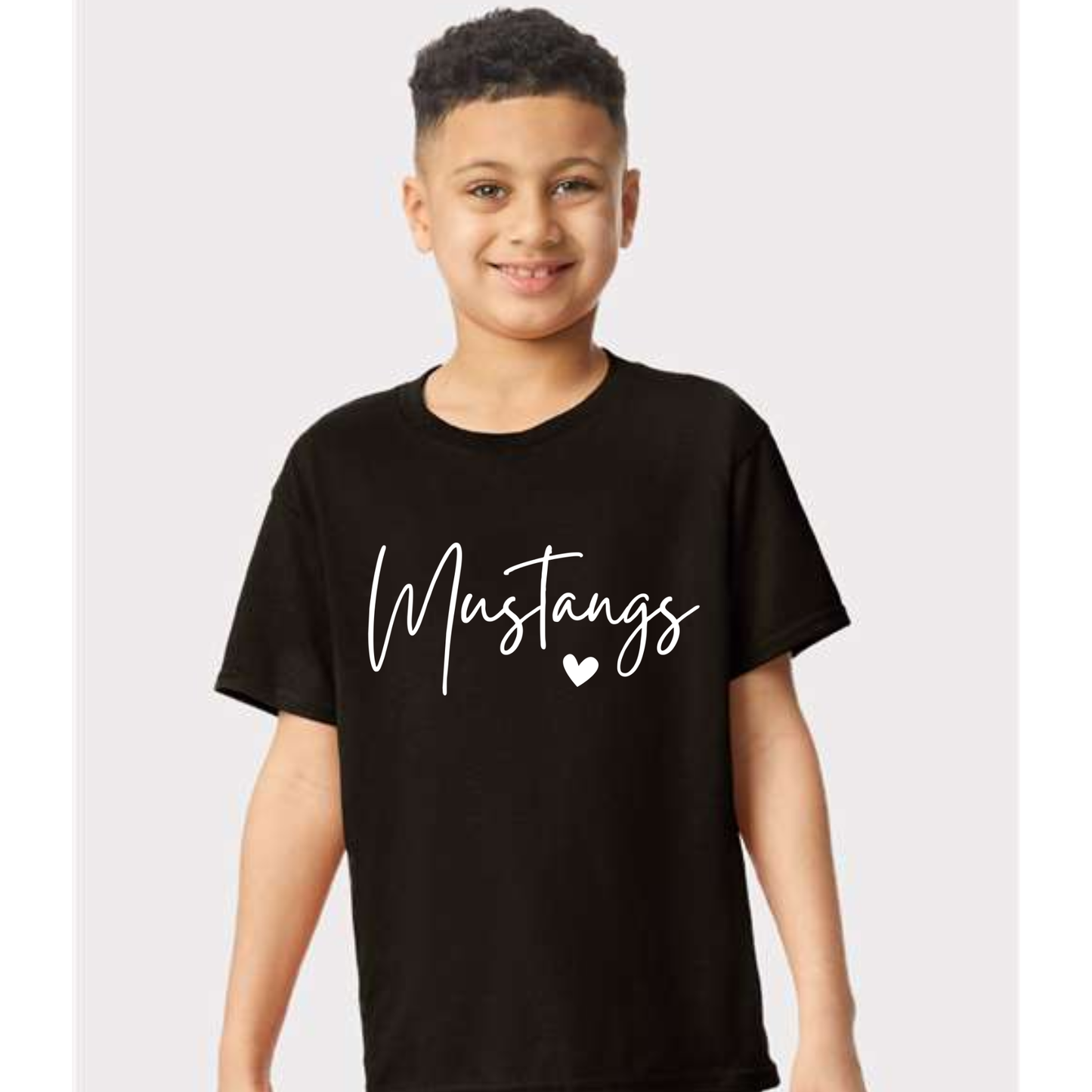 Simple Mustangs Heart Design T-Shirt