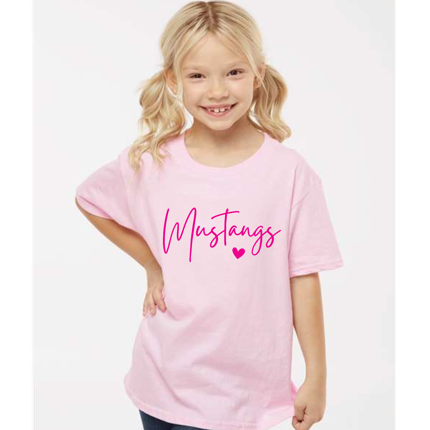 Simple Mustangs Heart Design T-Shirt